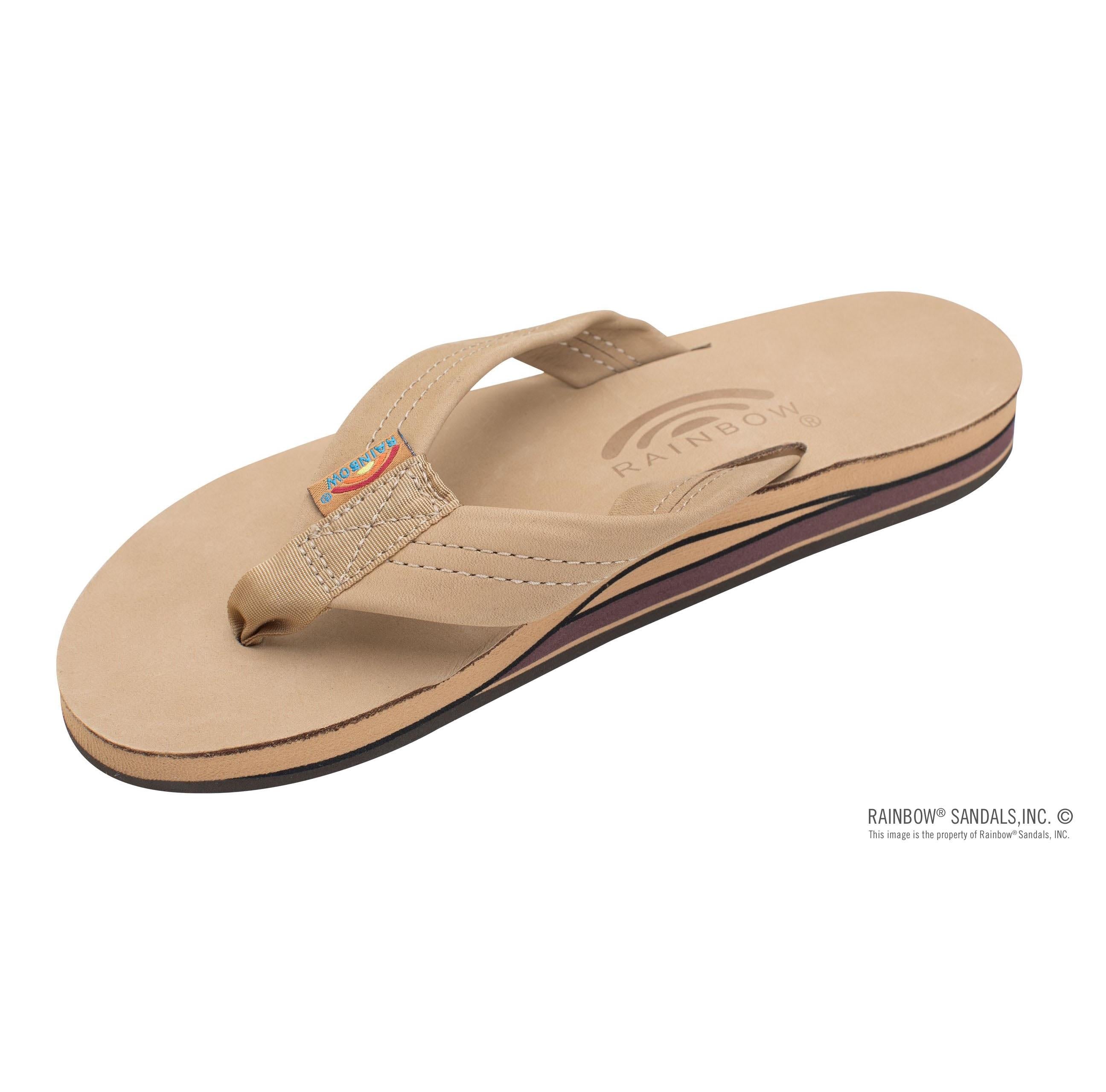 Rainbow Double Layer Wide Strap Womens Sandals